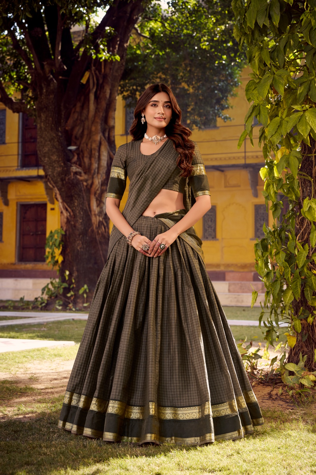 LNB 1900 Grey Color Chettinad Cotton Chex Zari Work Lehenga Choli . Now at just ₹3249. Delivery 4-6 Working Days. Shop now. | Lehenga, Bollywood Lehenga, Creative Lehenga, Designer Lehenga, Embroidered Lehenga, Party Wear Lehenga