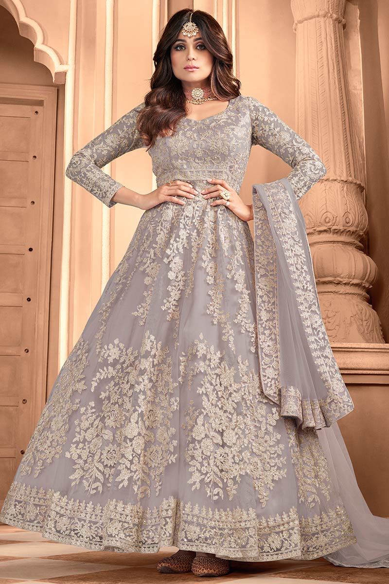 FC 8356 Grey in Color Heavy Net Embroidery Work Salwar Suit . Wedding, Party, Festive, Events, Special Price ₹3199. Delivery 4-6 Working Days. Shop now. | Jump Suits, Tops & Bottoms, Track Suits, Salwar suit, Casual Suits, Creative suits, Designer Suits, Palazzo Suits, Party Wear Suits, Patiala Suits, Straight Suits, Trendy Wear