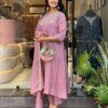 Lavender Cotton Silk Mirror Work Salwar Suit