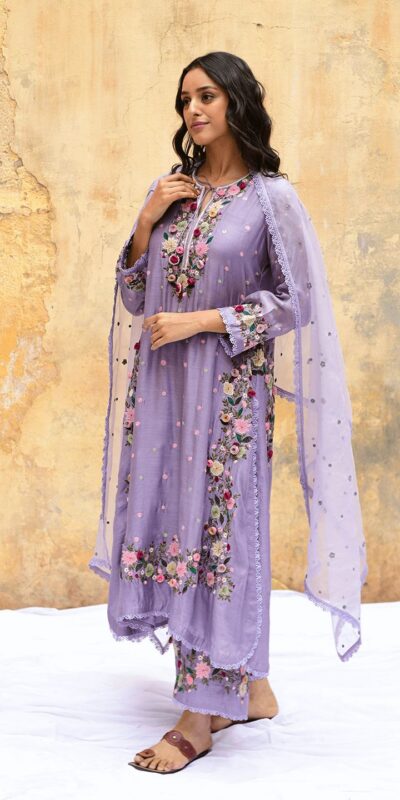 NSR 862 Lavender Faux Georgette Slawar Suit with Embroidery Work & Lace Work. Introductory Price ₹2149. Delivery 4-6 Working Days. Shop now. | Jump Suits, Tops & Bottoms, Track Suits, Salwar suit, Casual Suits, Creative suits, Designer Suits, Palazzo Suits, Party Wear Suits, Patiala Suits, Straight Suits, Trendy Wear