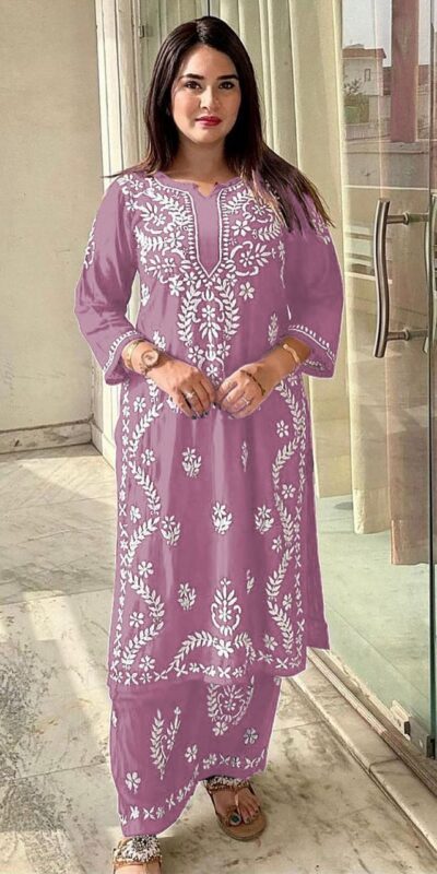 MF 627 Lavender Rayon With Wid Lakhnavi Style Work Kurti Designer Work. Grab it for ₹1449. Delivery 4-6 Working Days. Shop now. | Kurti, Bollywood Kurti, Creative Kurtis, Designer Kurti, Party Wear Kurti, Selfie Kurti