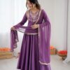 ZSR 3149 Lavender Roman silk Gown Perfect for Wedding, Party, Sangeet, Haldi, Lohri – . Introductory Price ₹2099. Delivery 4-6 Working Days. Shop now. | Gowns, Bollywood Gowns, Creative Gowns, Designer Gowns, Embroidered Gowns, Party Wear Gowns