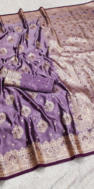 MB 9 Lavender Color Satin Silk Saree with Lace Work & Zari Work. Exclusive Offer ₹2149. Delivery 4-6 Working Days. Shop now. | Sarees, Bollywood Sarees, Creative Sarees, Designer Sarees, Embroidered Sarees, Ethnic Saree, Modern Digital sarees, Party Wear Sarees