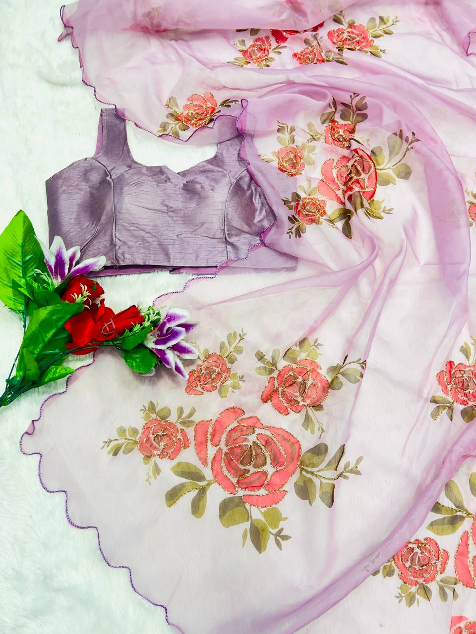 BT 412 Lavender TB Organza Saree with Digital Print. Wedding, Party, Festive, Events, Navratri , Special Price ₹1649. Delivery 4-6 Working Days. Shop now. | Sarees, Bollywood Sarees, Creative Sarees, Designer Sarees, Embroidered Sarees, Ethnic Saree, Modern Digital sarees, Party Wear Sarees