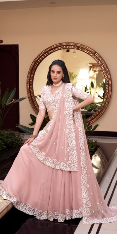 LNB 1439 Light pink Weone Silk Lehenga Choli Perfect for Wedding, Party, Diwali, Ganesh Chaturthi, Bridal Wear – . Now at just ₹3599. Delivery 4- | Lehenga, Bollywood Lehenga, Creative Lehenga, Designer Lehenga, Embroidered Lehenga, Party Wear Lehenga