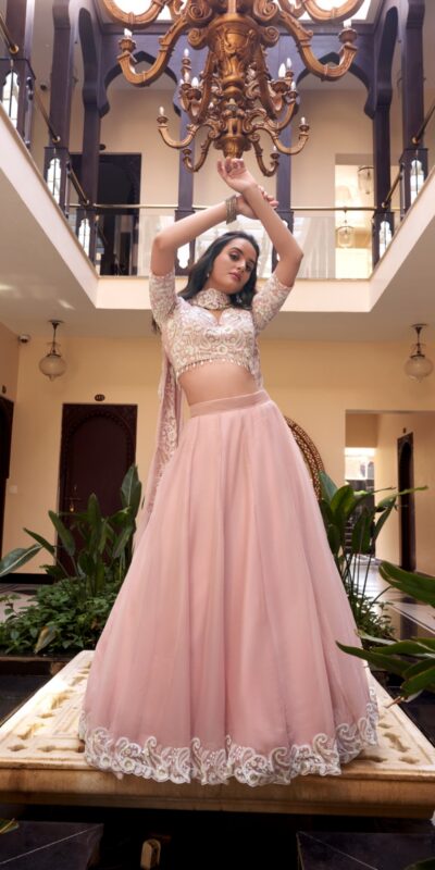 LNB 1439 Light pink Weone Silk Lehenga Choli Perfect for Wedding, Party, Diwali, Ganesh Chaturthi, Bridal Wear – . Now at just ₹3599. Delivery 4- | Lehenga, Bollywood Lehenga, Creative Lehenga, Designer Lehenga, Embroidered Lehenga, Party Wear Lehenga