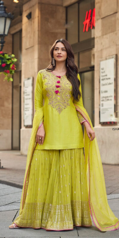 FC Sayuuri 5595 Lime Yellow Georgette Salwar Suit with Embroidery Work & Lace Work. Special Price ₹3149. Delivery 4-6 Working Days. Shop now. | Jump Suits, Tops & Bottoms, Track Suits, Salwar suit, Casual Suits, Creative suits, Designer Suits, Palazzo Suits, Party Wear Suits, Patiala Suits, Straight Suits, Trendy Wear