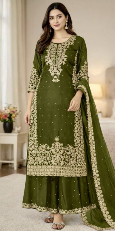SSR 535 Mahendi in Organza Silk Embroidery Work Salwar Suit . Available at ₹2399 only. Delivery 4-6 Working Days. Shop now. | Jump Suits, Salwar suit, Casual Suits, Creative suits, Designer Suits, Palazzo Suits, Party Wear Suits, Patiala Suits, Straight Suits