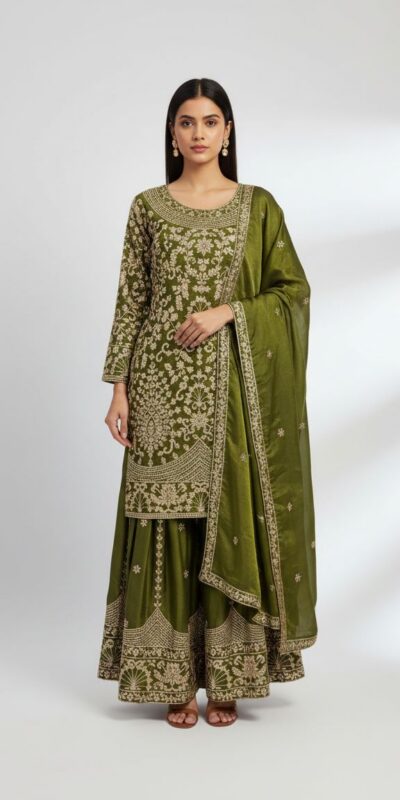 SR 1697 Mahendi Color Organza Silk Salwar Suit with Embroidery Work. Festive Deal ₹2549. Delivery 4-6 Working Days. Shop now. | Jump Suits, Salwar suit, Casual Suits, Creative suits, Designer Suits, Palazzo Suits, Party Wear Suits, Patiala Suits, Straight Suits