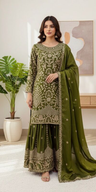 SR 1697 Mahendi Color Organza Silk Salwar Suit with Embroidery Work. Festive Deal ₹2549. Delivery 4-6 Working Days. Shop now. | Jump Suits, Salwar suit, Casual Suits, Creative suits, Designer Suits, Palazzo Suits, Party Wear Suits, Patiala Suits, Straight Suits