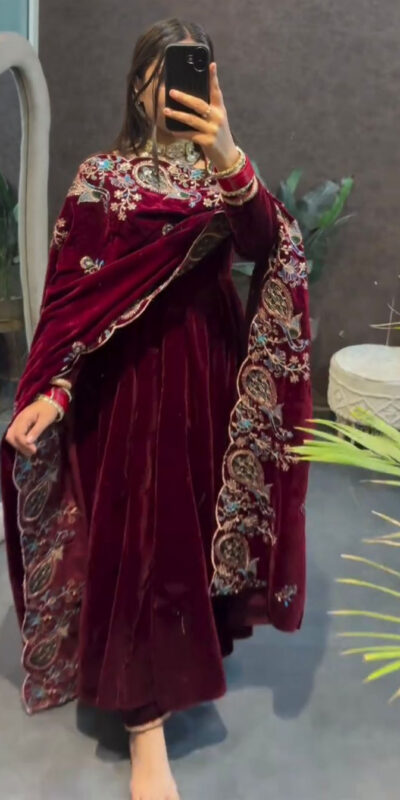 ST 1148 Maroon 9000 Velvet Salwar Suit with Embroidery Work & Lace Work. Get it for ₹2449. Delivery 4-6 Working Days. Shop now. | Jump Suits, Salwar suit, Casual Suits, Creative suits, Designer Suits, Palazzo Suits, Party Wear Suits, Patiala Suits, Straight Suits