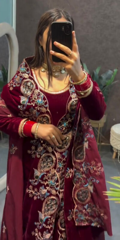 ST 1148 Maroon 9000 Velvet Salwar Suit with Embroidery Work & Lace Work. Get it for ₹2449. Delivery 4-6 Working Days. Shop now. | Jump Suits, Salwar suit, Casual Suits, Creative suits, Designer Suits, Palazzo Suits, Party Wear Suits, Patiala Suits, Straight Suits