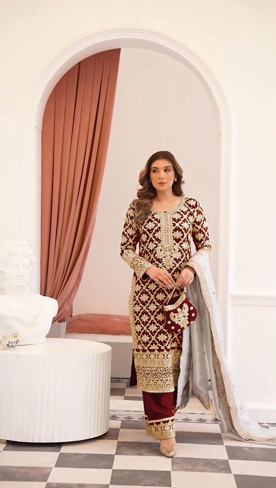 SRK 5310 Maroon Faux Georgette Salwar Suit Perfect for Wedding, Party, Baisakhi, Pooja, Reception – . Best Price ₹2449. Delivery 4-6 Working Da | Jump Suits, Tops & Bottoms, Track Suits, Salwar suit, Casual Suits, Creative suits, Designer Suits, Palazzo Suits, Party Wear Suits, Patiala Suits, Straight Suits, Trendy Wear
