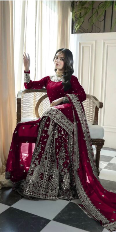 SSR 502 Maroon Faux Georgette Salwar Suit Perfect for Wedding, Party, Onam, Cultural Events, Diwali – . Festive Deal ₹2499. Delivery 4-6 Working Days | Jump Suits, Tops & Bottoms, Track Suits, Salwar suit, Casual Suits, Creative suits, Designer Suits, Palazzo Suits, Party Wear Suits, Patiala Suits, Straight Suits, Trendy Wear