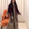 Maroon Heavy Velvet Embroidery Work Salwar Suit