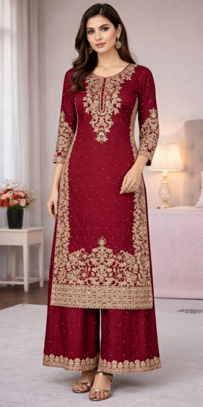 SSR 535 Maroon in Organza Silk Embroidery Work Salwar Suit . Available at ₹2399 only. Delivery 4-6 Working Days. Shop now. | Jump Suits, Salwar suit, Casual Suits, Creative suits, Designer Suits, Palazzo Suits, Party Wear Suits, Patiala Suits, Straight Suits