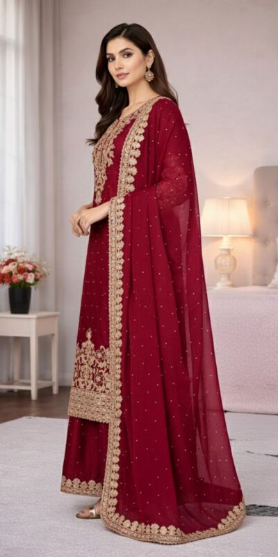 SSR 535 Maroon in Organza Silk Embroidery Work Salwar Suit . Available at ₹2399 only. Delivery 4-6 Working Days. Shop now. | Jump Suits, Salwar suit, Casual Suits, Creative suits, Designer Suits, Palazzo Suits, Party Wear Suits, Patiala Suits, Straight Suits