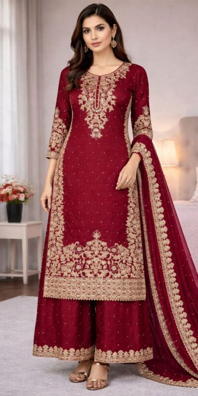 SSR 535 Maroon in Organza Silk Embroidery Work Salwar Suit . Available at ₹2399 only. Delivery 4-6 Working Days. Shop now. | Jump Suits, Salwar suit, Casual Suits, Creative suits, Designer Suits, Palazzo Suits, Party Wear Suits, Patiala Suits, Straight Suits