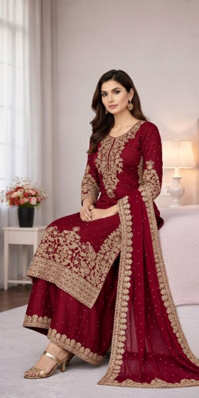 SSR 535 Maroon in Organza Silk Embroidery Work Salwar Suit . Available at ₹2399 only. Delivery 4-6 Working Days. Shop now. | Jump Suits, Salwar suit, Casual Suits, Creative suits, Designer Suits, Palazzo Suits, Party Wear Suits, Patiala Suits, Straight Suits