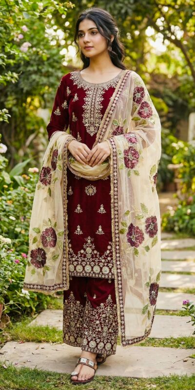 SRK 5318 Maroon in Organza Silk Lace Work & Embroidery Work Salwar Suit . Get it for ₹2399. Delivery 4-6 Working Days. Shop now. | Jump Suits, Salwar suit, Casual Suits, Creative suits, Designer Suits, Palazzo Suits, Party Wear Suits, Patiala Suits, Straight Suits