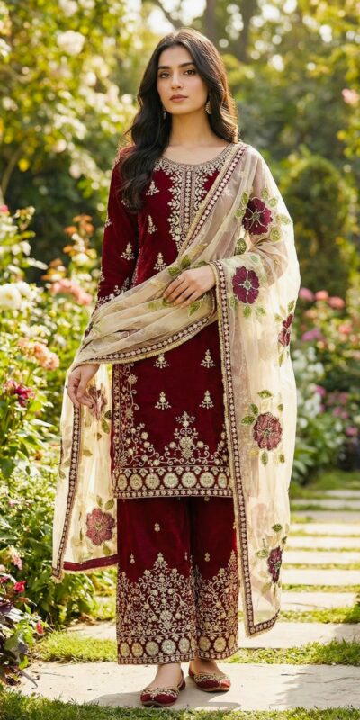 SRK 5318 Maroon in Organza Silk Lace Work & Embroidery Work Salwar Suit . Get it for ₹2399. Delivery 4-6 Working Days. Shop now. | Jump Suits, Salwar suit, Casual Suits, Creative suits, Designer Suits, Palazzo Suits, Party Wear Suits, Patiala Suits, Straight Suits