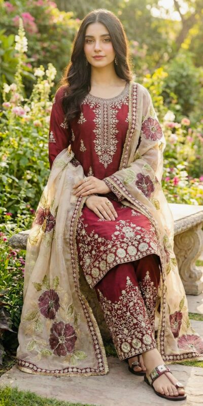 SRK 5318 Maroon in Organza Silk Lace Work & Embroidery Work Salwar Suit . Get it for ₹2399. Delivery 4-6 Working Days. Shop now. | Jump Suits, Salwar suit, Casual Suits, Creative suits, Designer Suits, Palazzo Suits, Party Wear Suits, Patiala Suits, Straight Suits