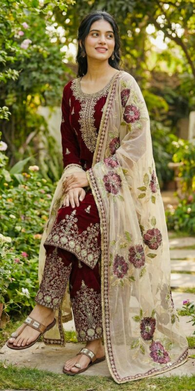 SRK 5318 Maroon in Organza Silk Lace Work & Embroidery Work Salwar Suit . Get it for ₹2399. Delivery 4-6 Working Days. Shop now. | Jump Suits, Salwar suit, Casual Suits, Creative suits, Designer Suits, Palazzo Suits, Party Wear Suits, Patiala Suits, Straight Suits