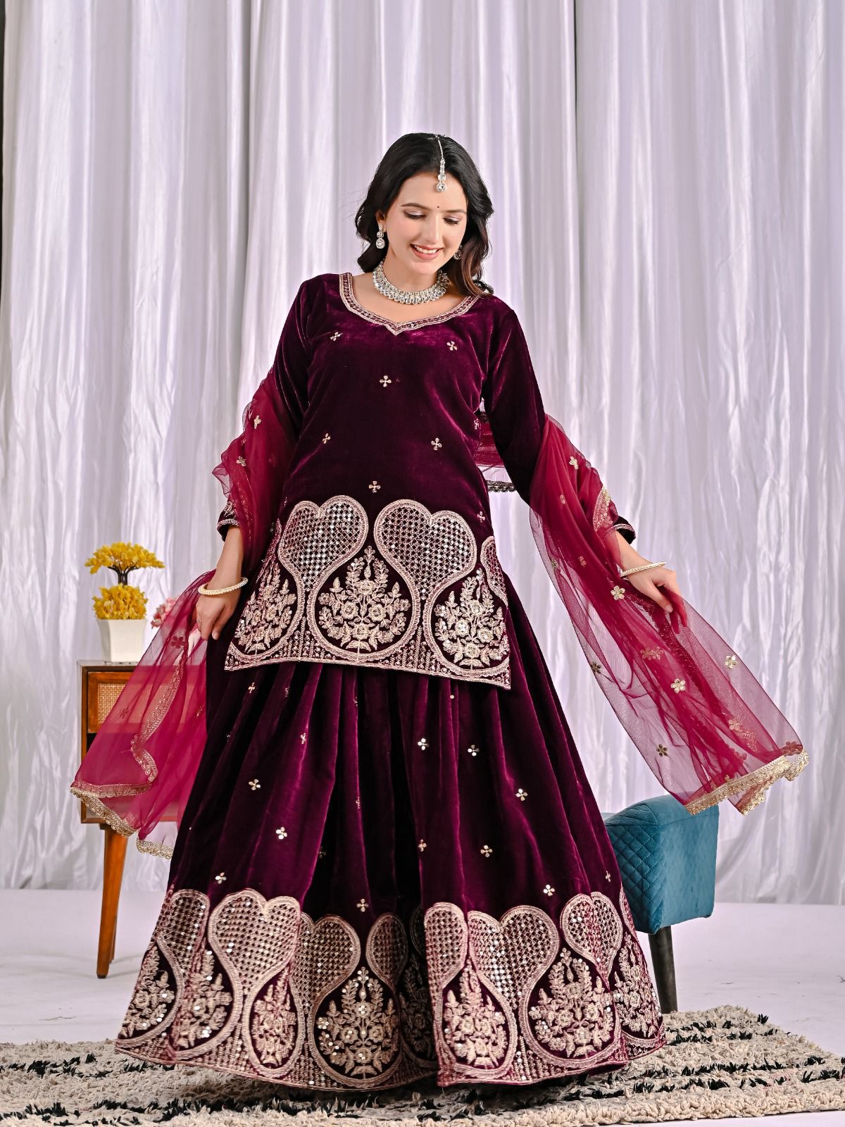 ND 5054 Maroon Embroidery Work Salwar Suit in Maroon Viscous Velvet. Available at ₹2449 only. Delivery 4-6 Working Days. Shop now. | Jump Suits, Tops & Bottoms, Track Suits, Salwar suit, Casual Suits, Creative suits, Designer Suits, Palazzo Suits, Party Wear Suits, Patiala Suits, Straight Suits, Trendy Wear