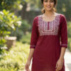 INLI Charmi vol 3 Maroon Rayon Thread Work Kurti . Wedding, Party, Festive, Events Affordable Price ₹1349. Delivery 4-6 Working Days. Shop now. | Kurti, Bollywood Kurti, Creative Kurtis, Designer Kurti, Party Wear Kurti, Selfie Kurti