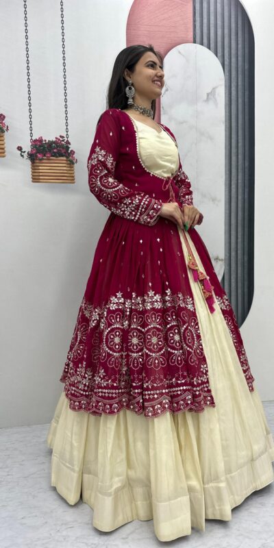 PC 556 Maroon Color Simar Cosmos Lehenga Choli with Designer Work. Special Price ₹3049. Delivery 4-6 Working Days. Shop now. | Lehenga, Bollywood Lehenga, Creative Lehenga, Designer Lehenga, Embroidered Lehenga, Party Wear Lehenga