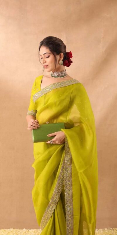 JR 652 Mehendi in Organza Silk Embroidery Work & Sequins Work Saree . Now at just ₹1849. Delivery 4-6 Working Days. Shop now. | Sarees, Bollywood Sarees, Creative Sarees, Designer Sarees, Embroidered Sarees, Ethnic Saree, Modern Digital sarees, Party Wear Sarees