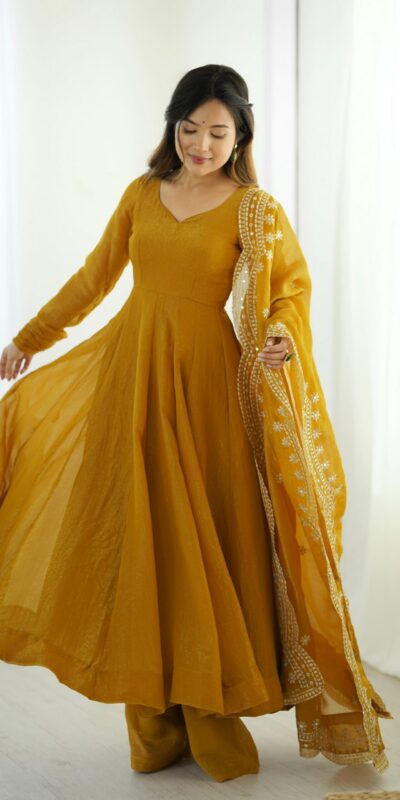 SSR 5006 Mustard Fandy Silk Gown Perfect for Wedding, Party, Pongal, Traditional Day, Baby Shower – . Get it for ₹1999. Delivery 4-6 Working Days. Shop | Gowns, Bollywood Gowns, Creative Gowns, Designer Gowns, Embroidered Gowns, Party Wear Gowns