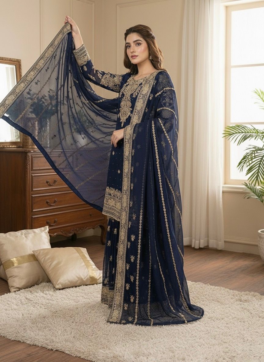 NSR 878 Navy Blue Faux Georgette Salwar Suit Perfect for Wedding, Party, Engagement, Pongal, Makar Sankranti – . Get it for ₹2149. Delivery 4-6 Working Days | Jump Suits, Tops & Bottoms, Track Suits, Salwar suit, Casual Suits, Creative suits, Designer Suits, Palazzo Suits, Party Wear Suits, Patiala Suits, Straight Suits, Trendy Wear