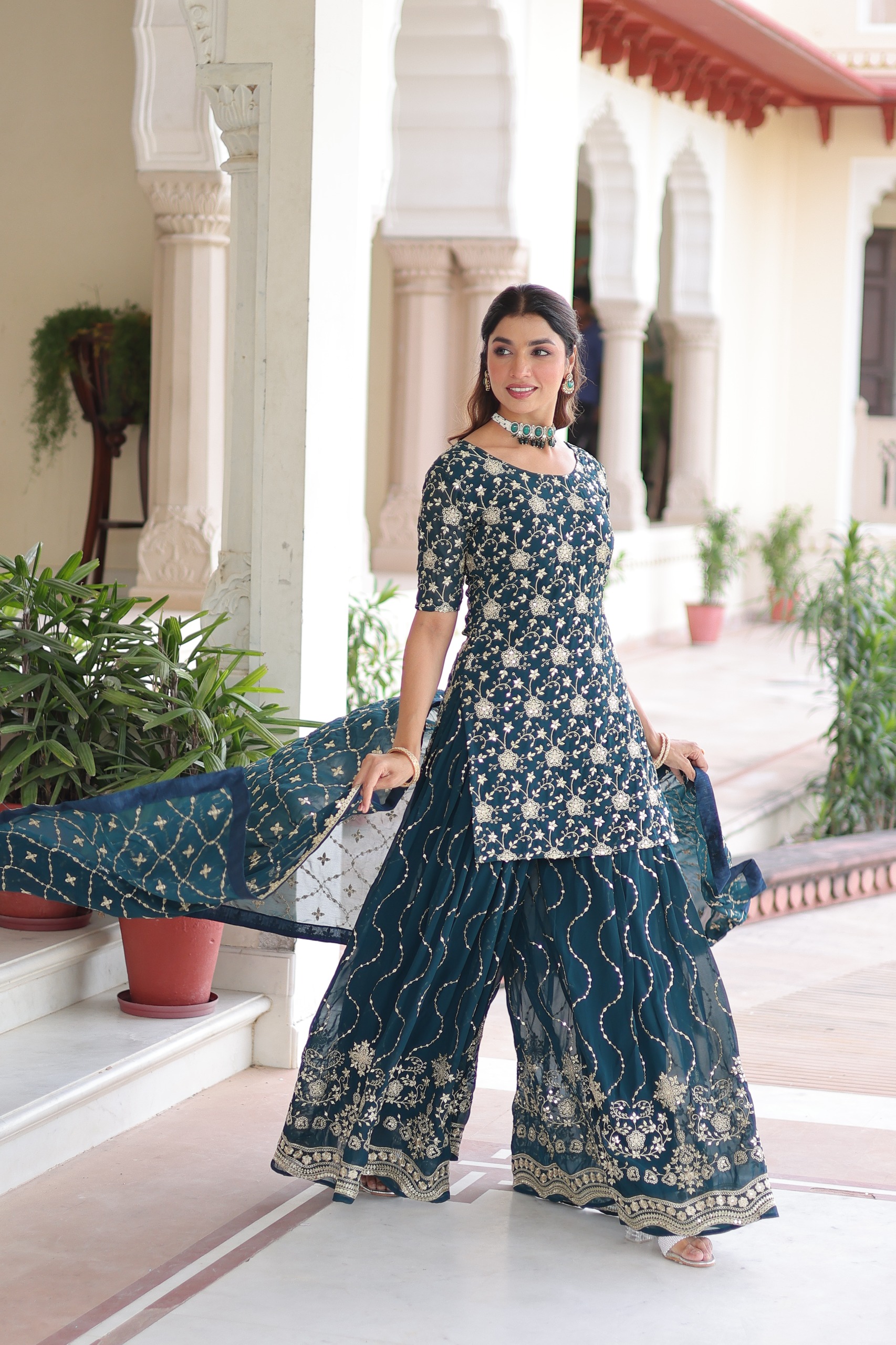 KA 1210 Navy Blue in Georgette. Embroidery Work & Sequins Work Salwar Suit Grab it for ₹2599. Delivery 4-6 Working Days. Shop now. | Jump Suits, Tops & Bottoms, Track Suits, Salwar suit, Casual Suits, Creative suits, Designer Suits, Palazzo Suits, Party Wear Suits, Patiala Suits, Straight Suits, Trendy Wear