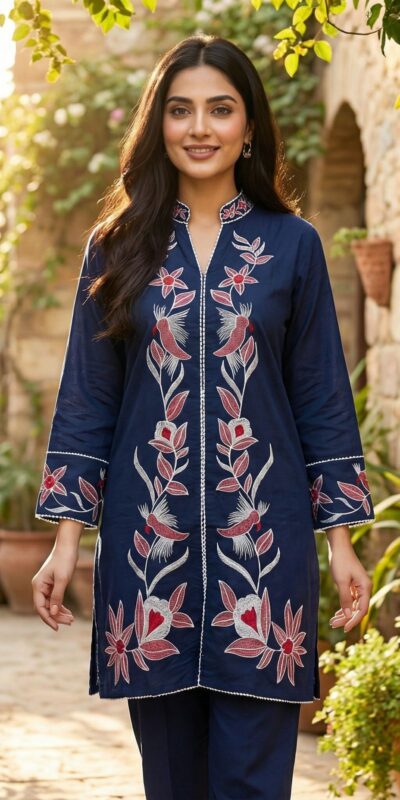 Kurti INLI Libas Navy Blue in Rayon Embroidery Work . Wedding, Party, Festive, EventsGet it for โน1599. Delivery 4-6 Working Days. Shop now. | Kurti, Bollywood Kurti, Creative Kurtis, Designer Kurti, Party Wear Kurti, Selfie Kurti