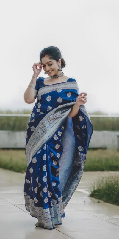 KPR 095 Navy Blue Soft Lichi Silk Saree with Lace Border & Lace Work. Affordable Price ₹1399. Delivery 4-6 Working Days. Shop now. | Sarees, Bollywood Sarees, Creative Sarees, Designer Sarees, Embroidered Sarees, Ethnic Saree, Modern Digital sarees, Party Wear Sarees