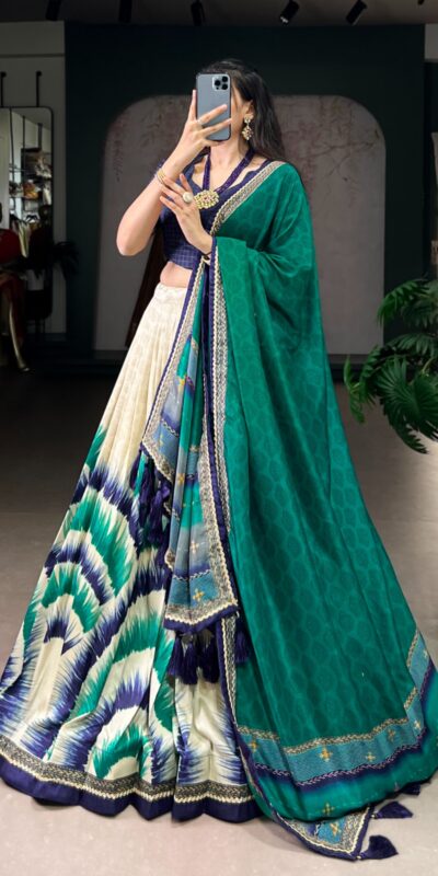 LNB 1247 Navy Blue Color Taser Silk Printed Lehenga Choli Wedding, Party, Festive, Events Etc. Delivery 4-6 Working Days Rs 2849 | Lehenga, Bollywood Lehenga, Creative Lehenga, Designer Lehenga, Embroidered Lehenga, Party Wear Lehenga