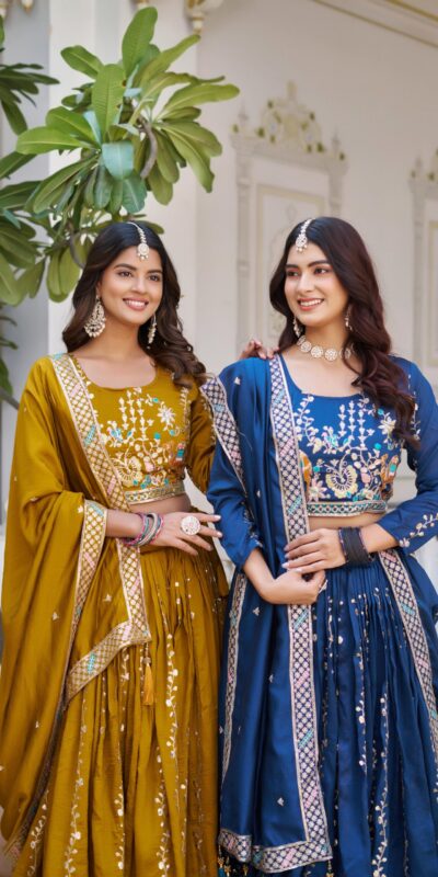 Ram 150 Navy Blue Color Vichitra Lehenga Choli with Embroidery Work. Grab it for ₹3049. Delivery 4-6 Working Days. Shop now. | Lehenga, Bollywood Lehenga, Creative Lehenga, Designer Lehenga, Embroidered Lehenga, Party Wear Lehenga