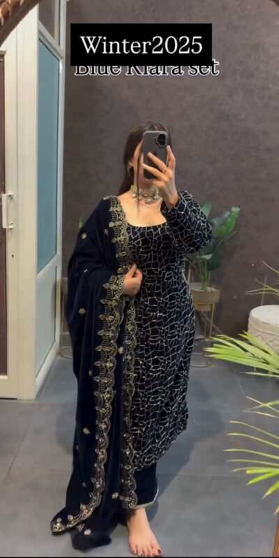 KD 1546 Navy Blue Viscose Velvet Salwar Suit Perfect for Wedding, Party, Diwali, Baisakhi, Ganesh Chaturthi – . Introductory Price ₹1999. Delivery | Jump Suits, Salwar suit, Casual Suits, Creative suits, Designer Suits, Palazzo Suits, Party Wear Suits, Patiala Suits, Straight Suits