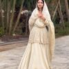 Off White Chinon Silk Embroidery Work Salwar Suit