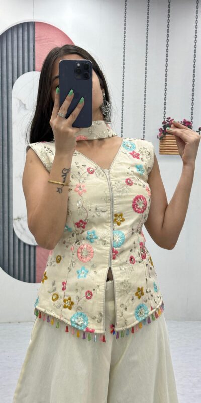 PC 451 Off White Tissue Simmer Salwar Suit with Embroidery Work. Available at ₹2549 only. Delivery 4-6 Working Days. Shop now. | Jump Suits, Tops & Bottoms, Track Suits, Salwar suit, Casual Suits, Creative suits, Designer Suits, Palazzo Suits, Party Wear Suits, Patiala Suits, Straight Suits, Trendy Wear