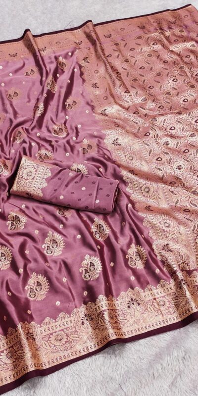 MB 9 Onion Color Satin Silk Saree with Lace Work & Zari Work. Exclusive Offer ₹2149. Delivery 4-6 Working Days. Shop now. | Sarees, Bollywood Sarees, Creative Sarees, Designer Sarees, Embroidered Sarees, Ethnic Saree, Modern Digital sarees, Party Wear Sarees
