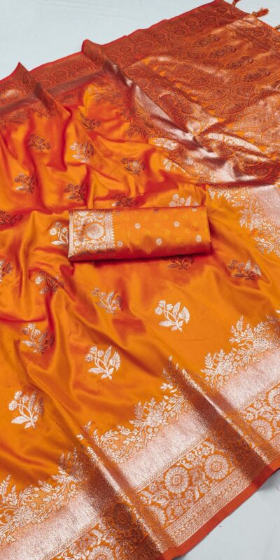 MB 39 Orange Color Banarasi Silk Saree with Lace Work & Zari Work. Grab it for ₹1999. Delivery 4-6 Working Days. Shop now. | Sarees, Bollywood Sarees, Creative Sarees, Designer Sarees, Embroidered Sarees, Ethnic Saree, Modern Digital sarees, Party Wear Sarees