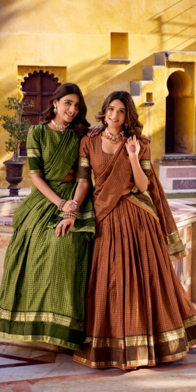 LNB 1900 Orange Color Chettinad Cotton Chex Zari Work Lehenga Choli . Now at just ₹3249. Delivery 4-6 Working Days. Shop now. | Lehenga, Bollywood Lehenga, Creative Lehenga, Designer Lehenga, Embroidered Lehenga, Party Wear Lehenga