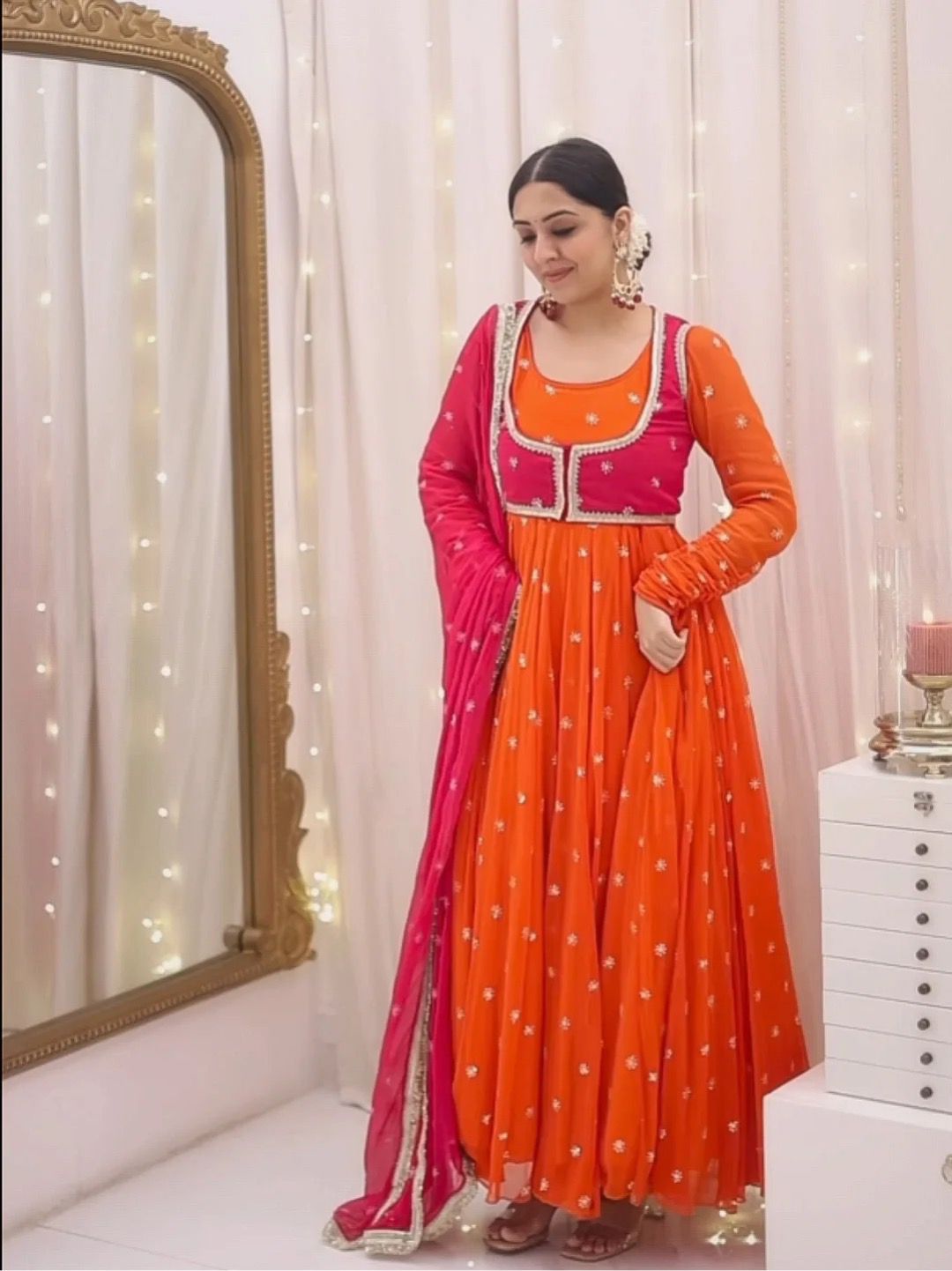 KD 1518 Orange Faux Georgette Salwar Suit Perfect for Wedding, Party, Raksha Bandhan, Housewarming, Bridal Wear – . Available at ₹2099 only. Delivery | Jump Suits, Salwar suit, Casual Suits, Creative suits, Designer Suits, Palazzo Suits, Party Wear Suits, Patiala Suits, Straight Suits
