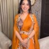 Orange Georgette Embroidery Sequins Work Salwar Suit