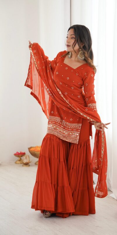 SRK 5317 Orange Georgette Salwar Suit with Embroidery Work. Wedding, Party, Festive Best Price ₹2399. Delivery 4-6 Working Days. Shop now. | Jump Suits, Salwar suit, Casual Suits, Creative suits, Designer Suits, Palazzo Suits, Party Wear Suits, Patiala Suits, Straight Suits