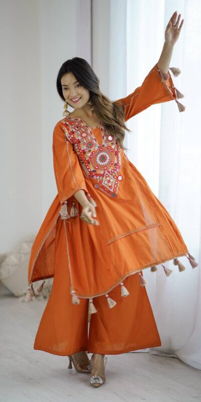 MF 912 Orange in Rayon Cotton Embroidery & Mirror Work Salwar Suit . Introductory Price ₹1899. Delivery 4-6 Working Days. Shop now. | Jump Suits, Tops & Bottoms, Track Suits, Salwar suit, Casual Suits, Creative suits, Designer Suits, Palazzo Suits, Party Wear Suits, Patiala Suits, Straight Suits, Trendy Wear