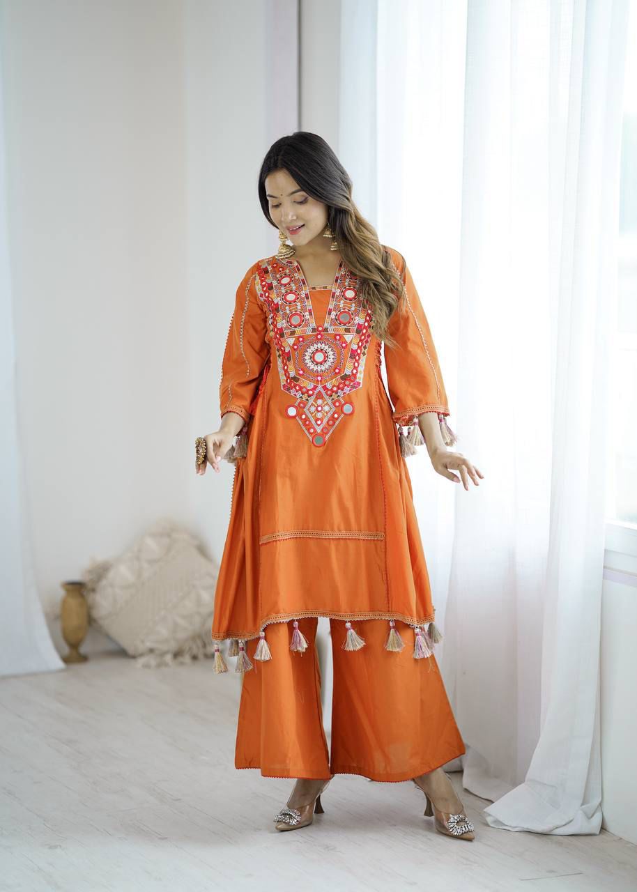 MF 912 Orange in Rayon Cotton Embroidery & Mirror Work Salwar Suit . Introductory Price ₹1899. Delivery 4-6 Working Days. Shop now. | Jump Suits, Tops & Bottoms, Track Suits, Salwar suit, Casual Suits, Creative suits, Designer Suits, Palazzo Suits, Party Wear Suits, Patiala Suits, Straight Suits, Trendy Wear