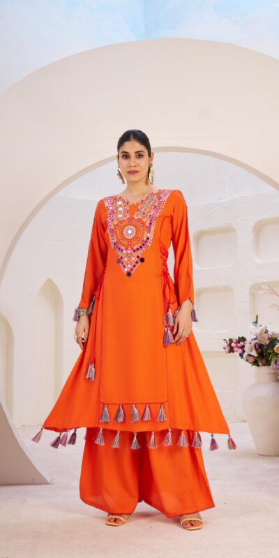 KD 1516 Orange Rayon Thread With Real Mirror Work Salwar Suit. Wedding, Party, Festive, Events, Best Price ₹1999. Delivery 4-6 Working Days. Shop now. | Jump Suits, Tops & Bottoms, Track Suits, Salwar suit, Casual Suits, Creative suits, Designer Suits, Palazzo Suits, Party Wear Suits, Patiala Suits, Straight Suits, Trendy Wear